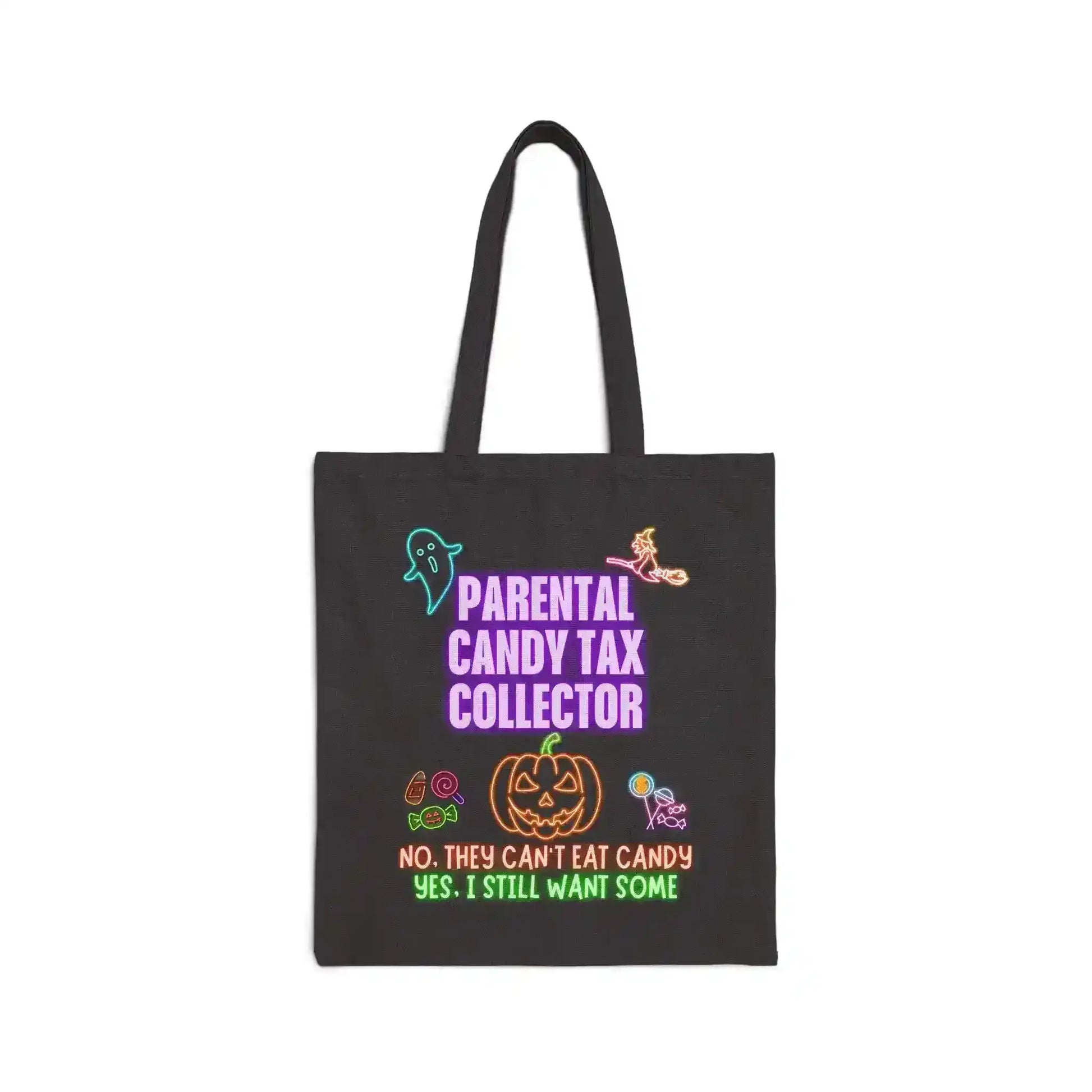 Parental Candy Tax Collector – Funny Trick-or-Treat Tote for Parents Neon Halloween Bag - Cady Creations