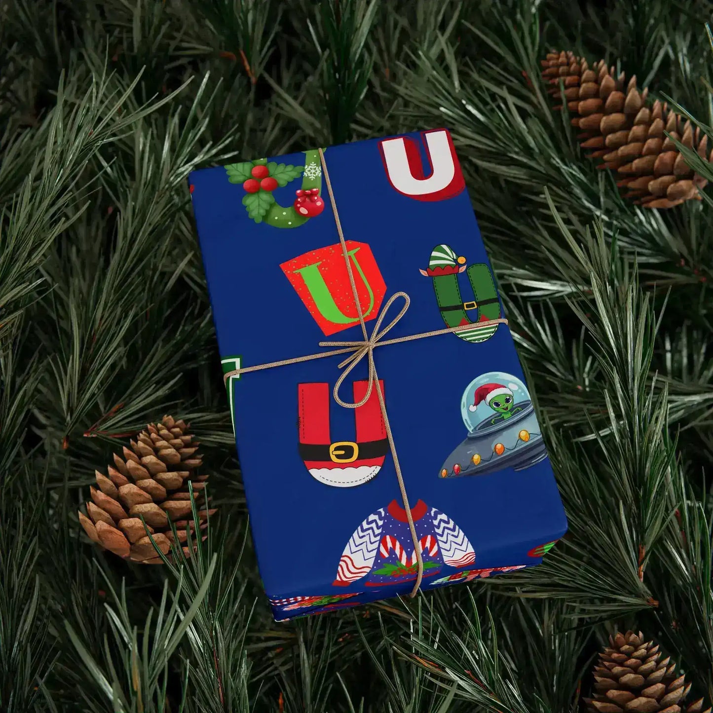 "U" Christmas Wrapping Paper – Alphabet Gift Swap Collection