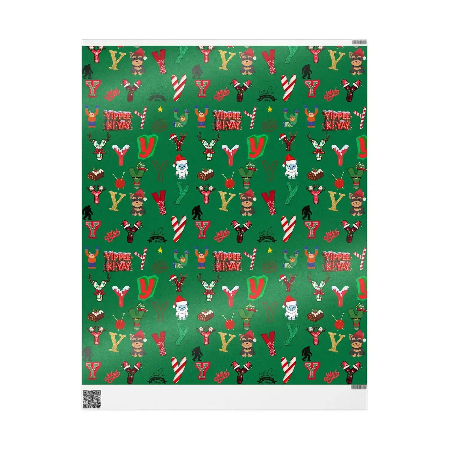 "Y" Yippee-Ki-Yay Christmas Wrapping Paper – Alphabet Gift Swap Collection