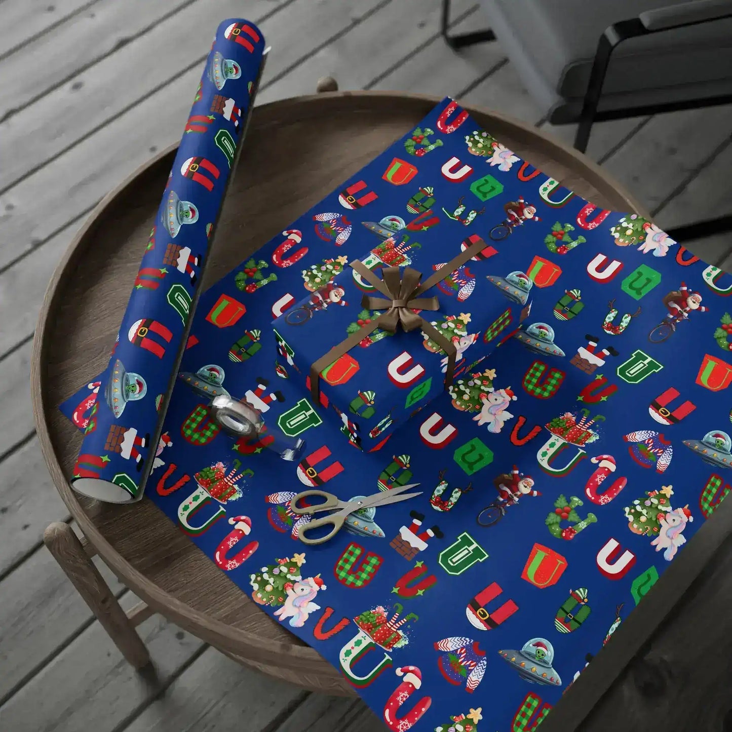 "U" Christmas Wrapping Paper – Alphabet Gift Swap Collection