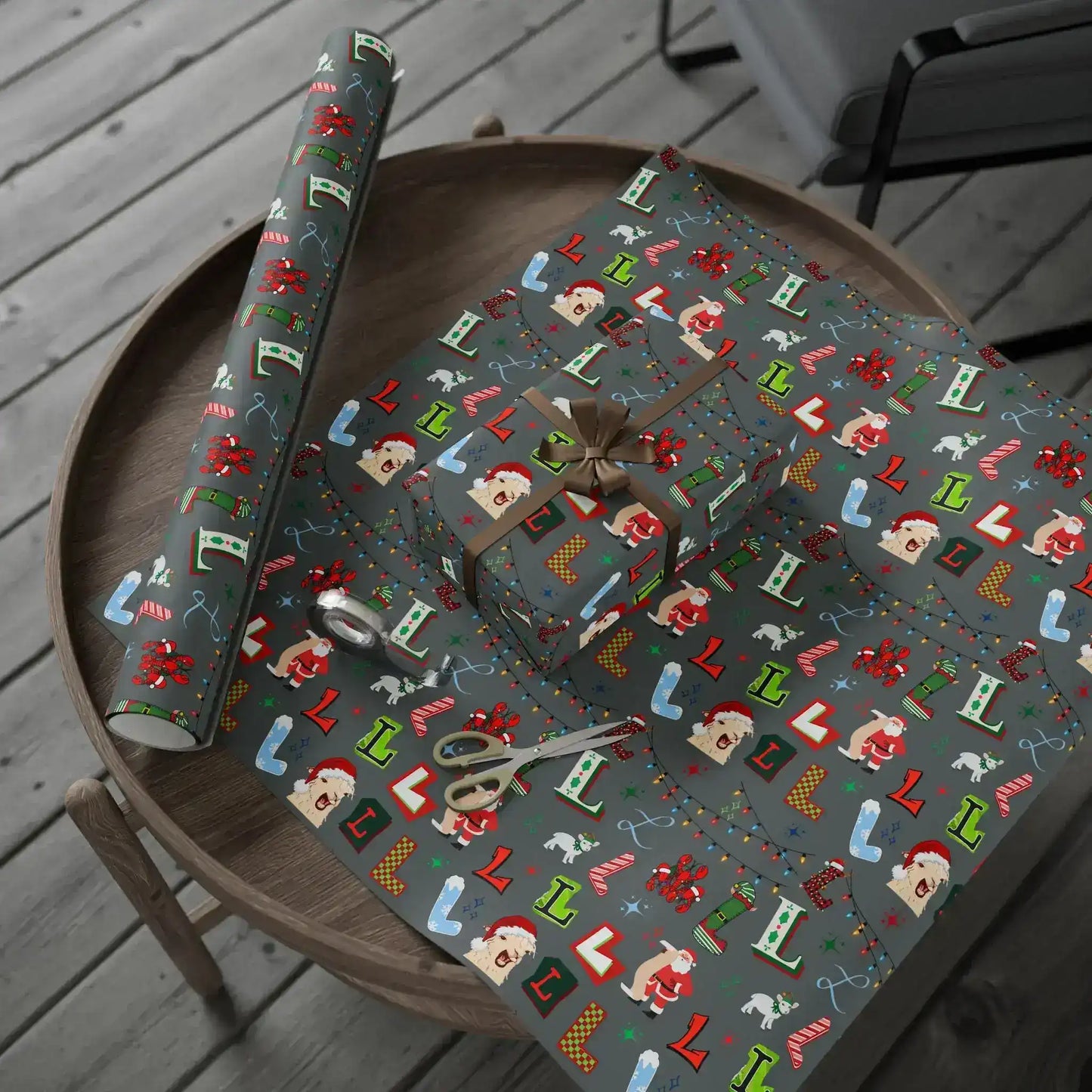 "L" Christmas Wrapping Paper – Alphabet Gift Swap Collection