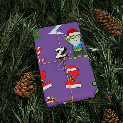 "Z" Zombie Santa Christmas Wrapping Paper – Alphabet Gift Swap Collection
