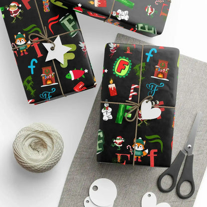 "F" Christmas Wrapping Paper – Alphabet Gift Swap Collection