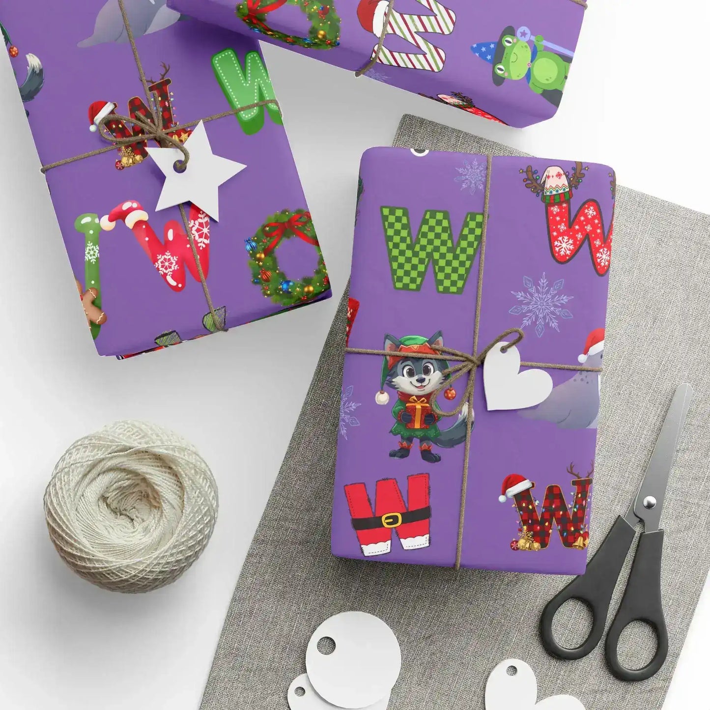 "W" Christmas Wrapping Paper – Alphabet Gift Swap Collection