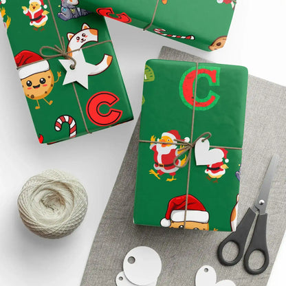 "C" Christmas Wrapping Paper – Alphabet Gift Swap Collection