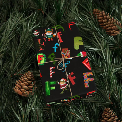 "F" Christmas Wrapping Paper – Alphabet Gift Swap Collection