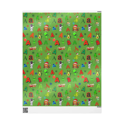 "A" Christmas Wrapping Paper – Alphabet Gift Swap Collection