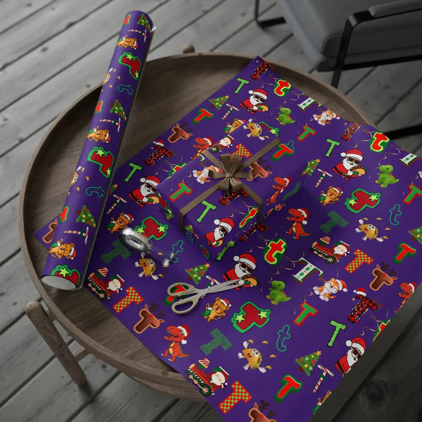 "T" Christmas Wrapping Paper – Alphabet Gift Swap Collection