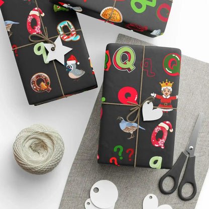 "Q" Christmas Wrapping Paper – Alphabet Gift Swap Collection