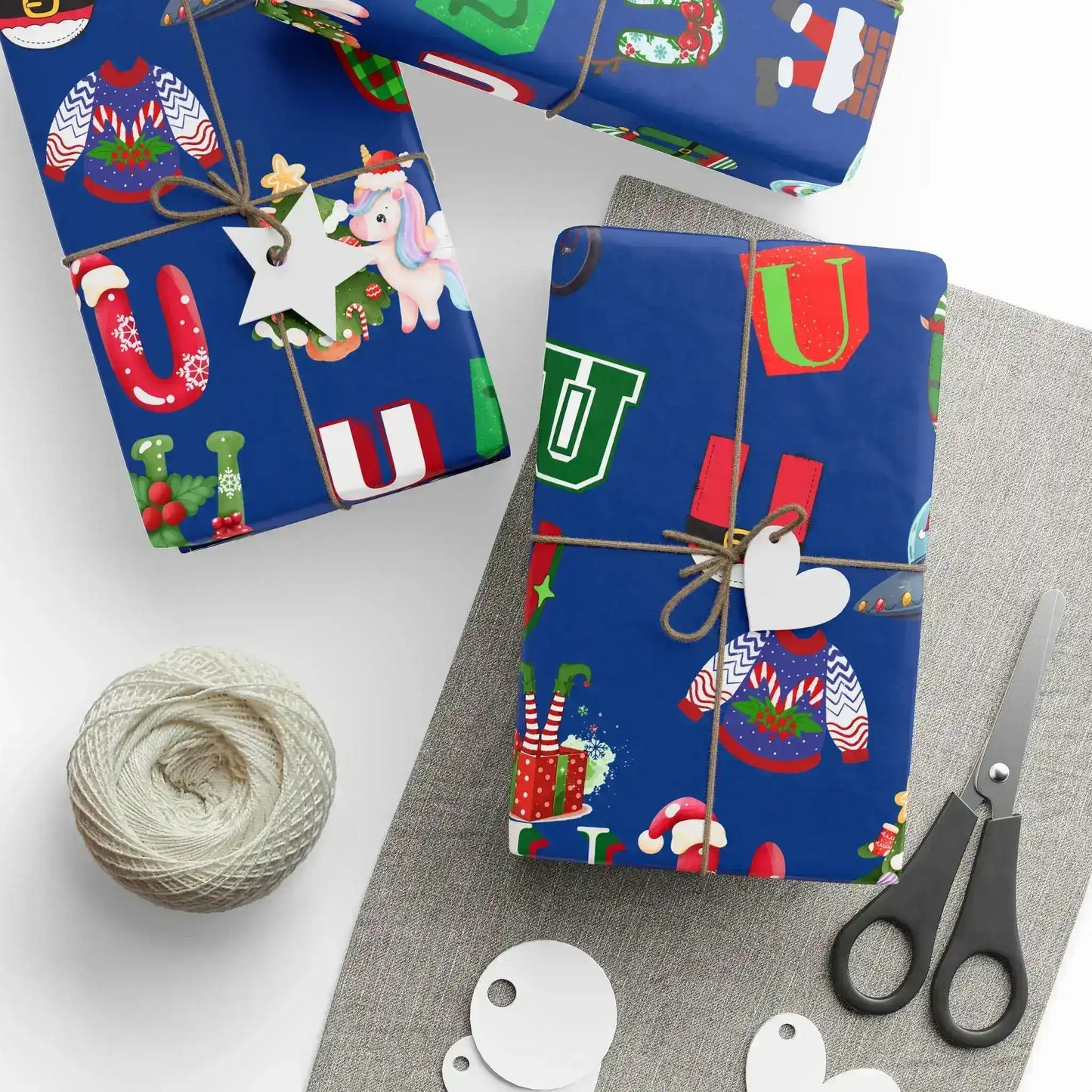 "U" Christmas Wrapping Paper – Alphabet Gift Swap Collection