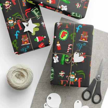 "F" Christmas Wrapping Paper – Alphabet Gift Swap Collection