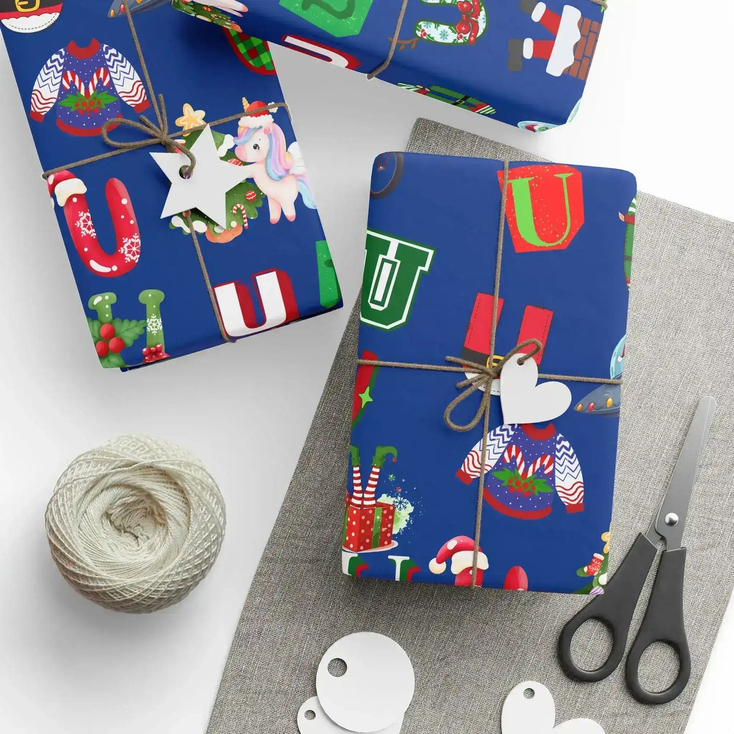 "U" Christmas Wrapping Paper – Alphabet Gift Swap Collection