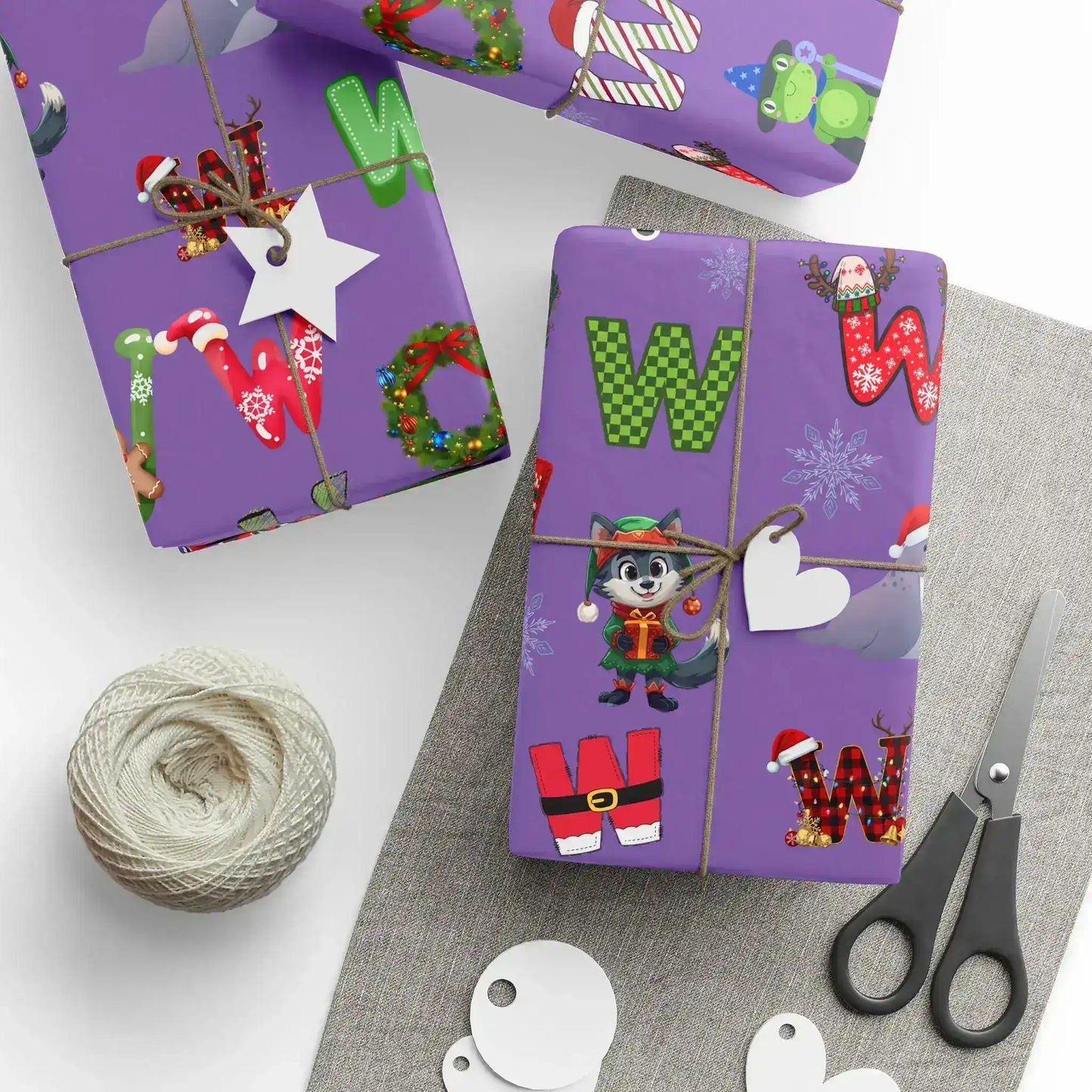 "W" Christmas Wrapping Paper – Alphabet Gift Swap Collection