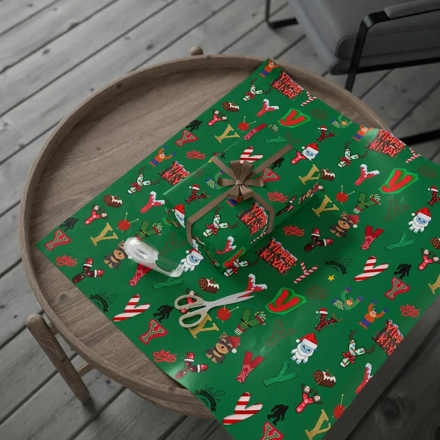 "Y" Yippee-Ki-Yay Christmas Wrapping Paper – Alphabet Gift Swap Collection