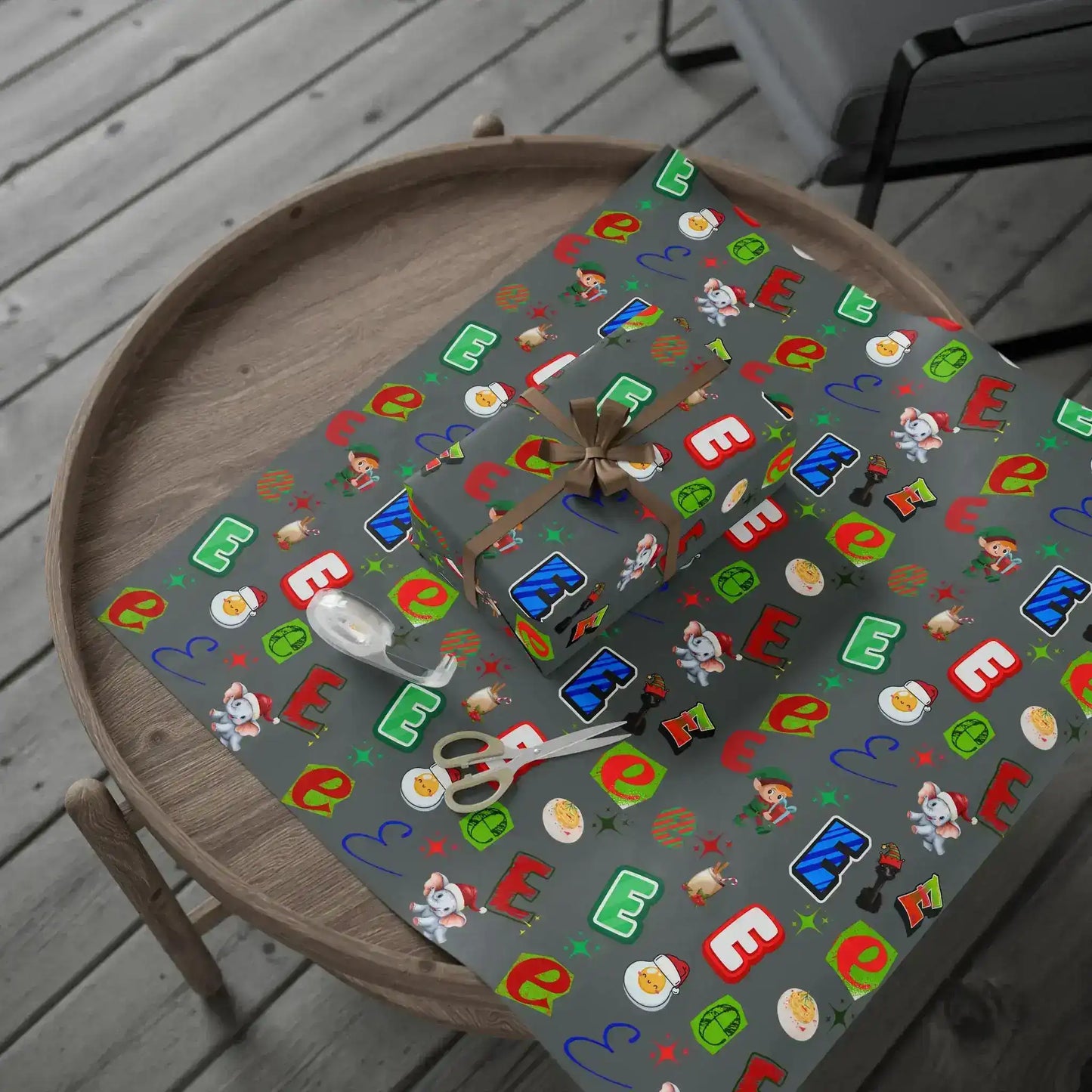 "E" Christmas Wrapping Paper – Alphabet Gift Swap Collection
