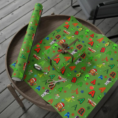 "A" Christmas Wrapping Paper – Alphabet Gift Swap Collection