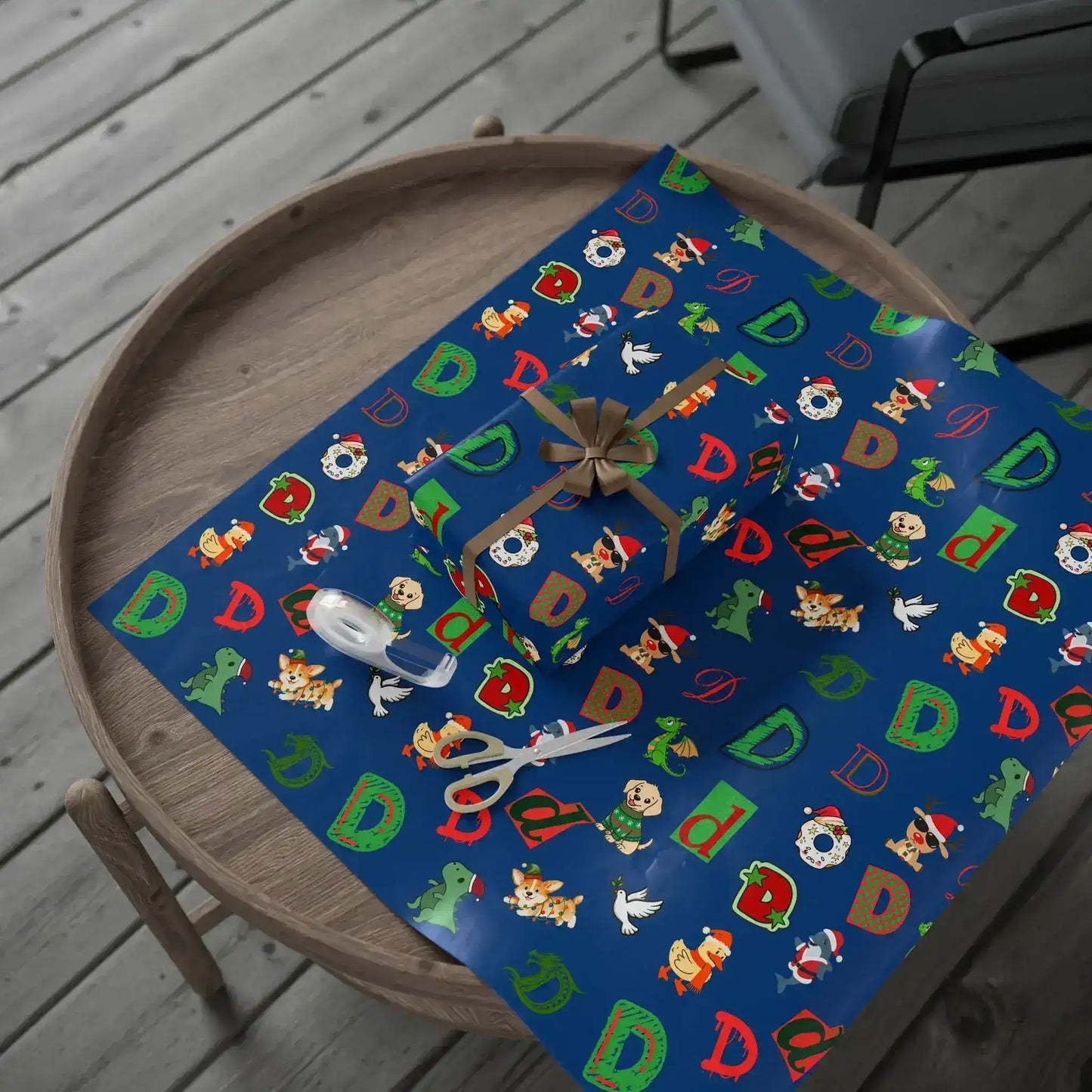 "D" Christmas Wrapping Paper – Alphabet Gift Swap Collection