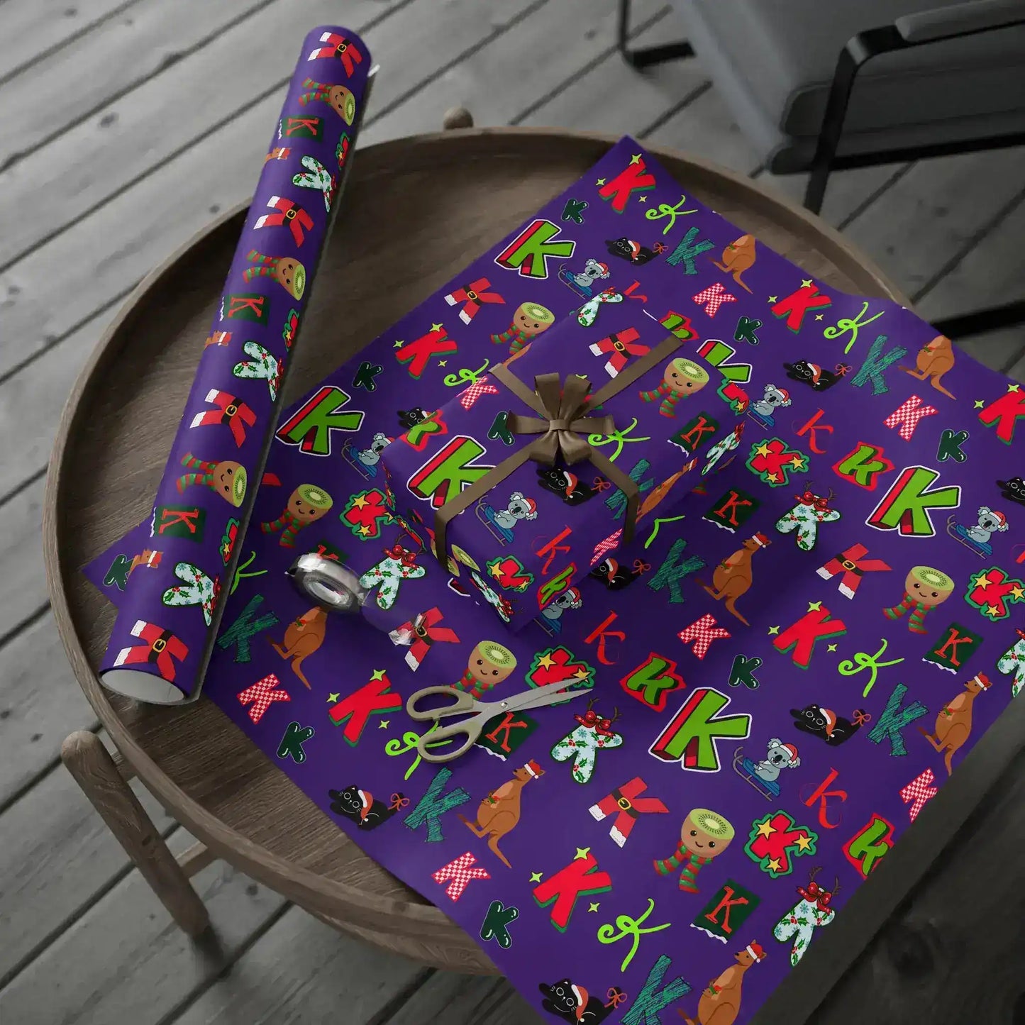 "K" Christmas Wrapping Paper – Alphabet Gift Swap Collection