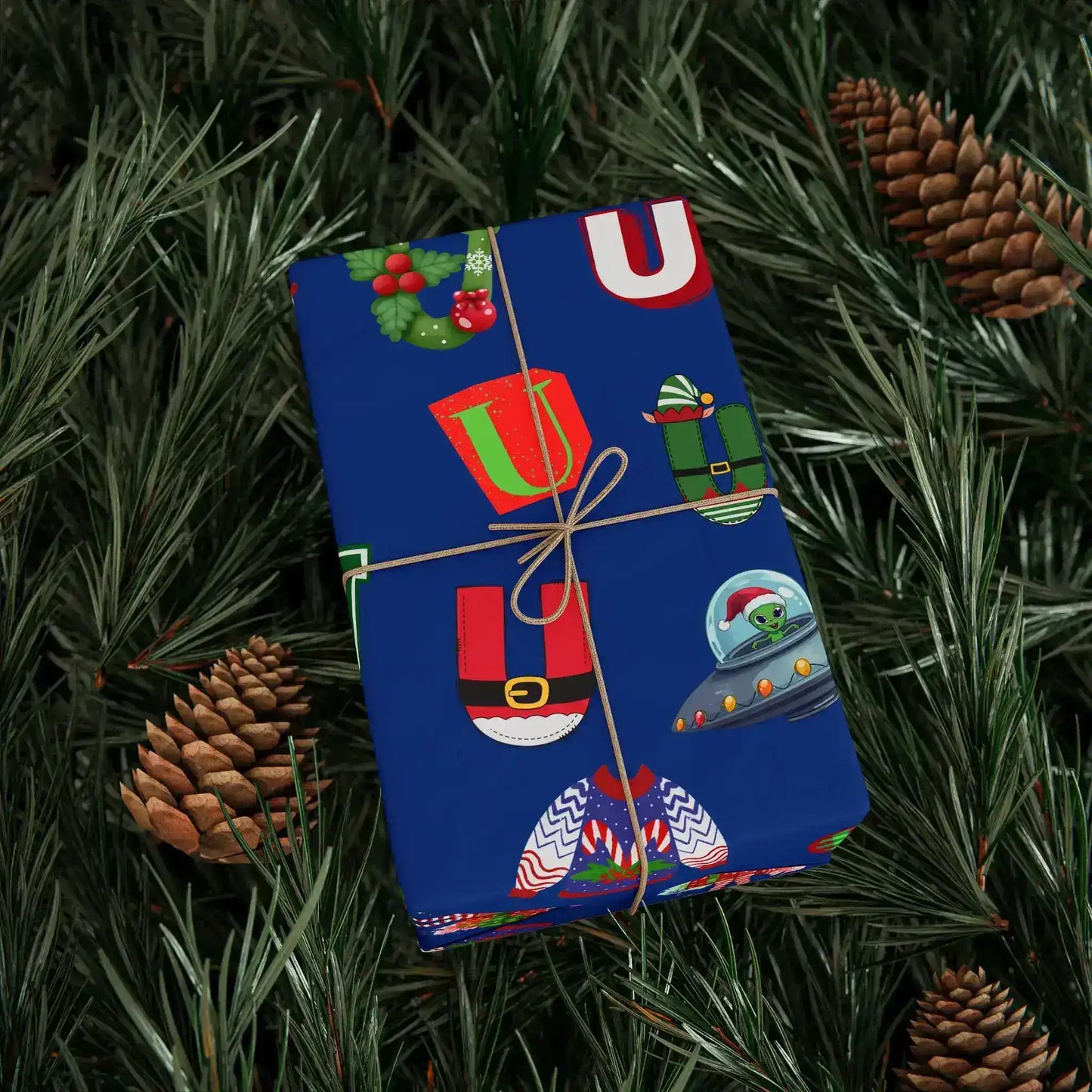 "U" Christmas Wrapping Paper – Alphabet Gift Swap Collection