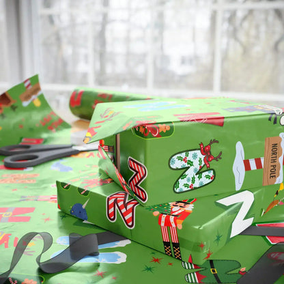 "N" Christmas Wrapping Paper – Alphabet Gift Swap Collection
