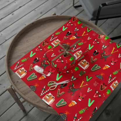 "V" Christmas Wrapping Paper – Alphabet Gift Swap Collection