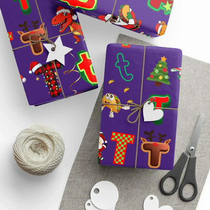 "T" Christmas Wrapping Paper – Alphabet Gift Swap Collection