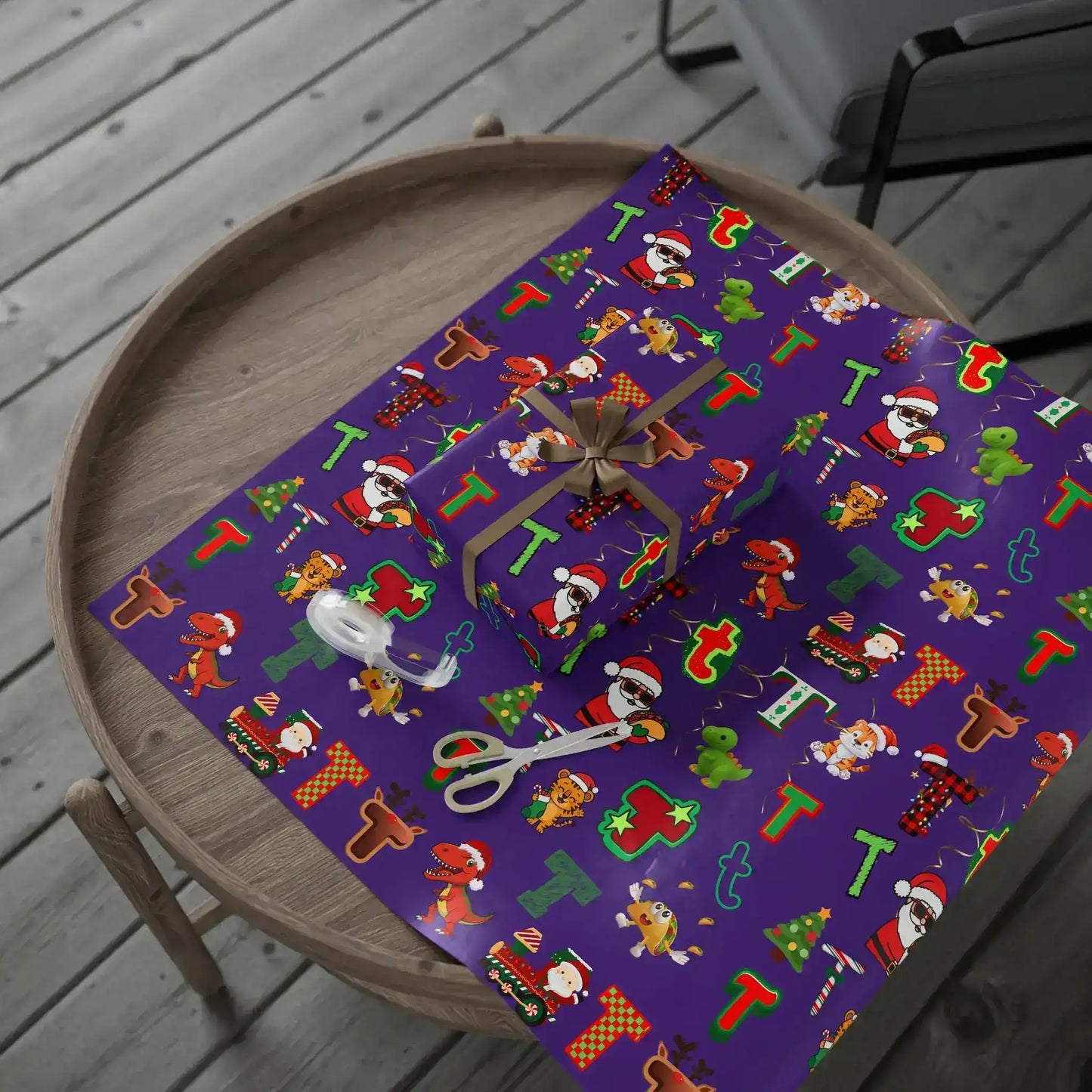 "T" Christmas Wrapping Paper – Alphabet Gift Swap Collection