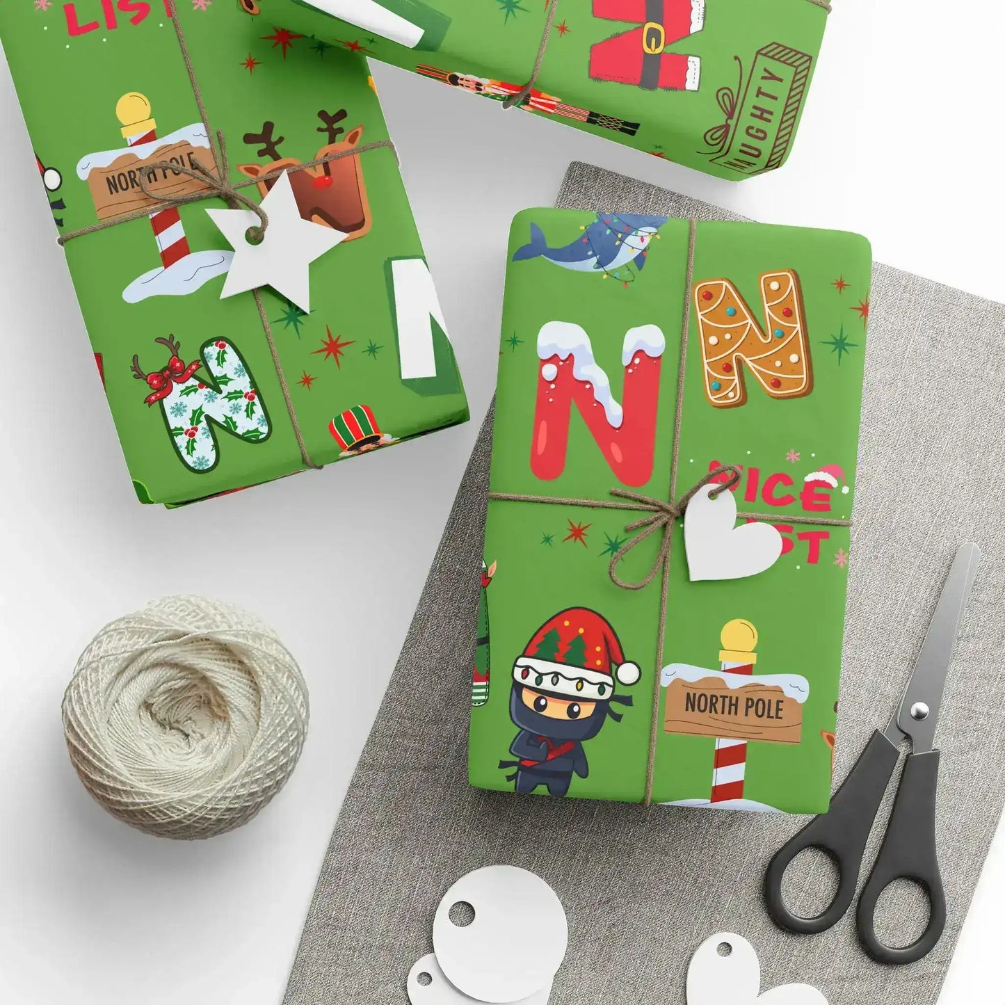 "N" Christmas Wrapping Paper – Alphabet Gift Swap Collection