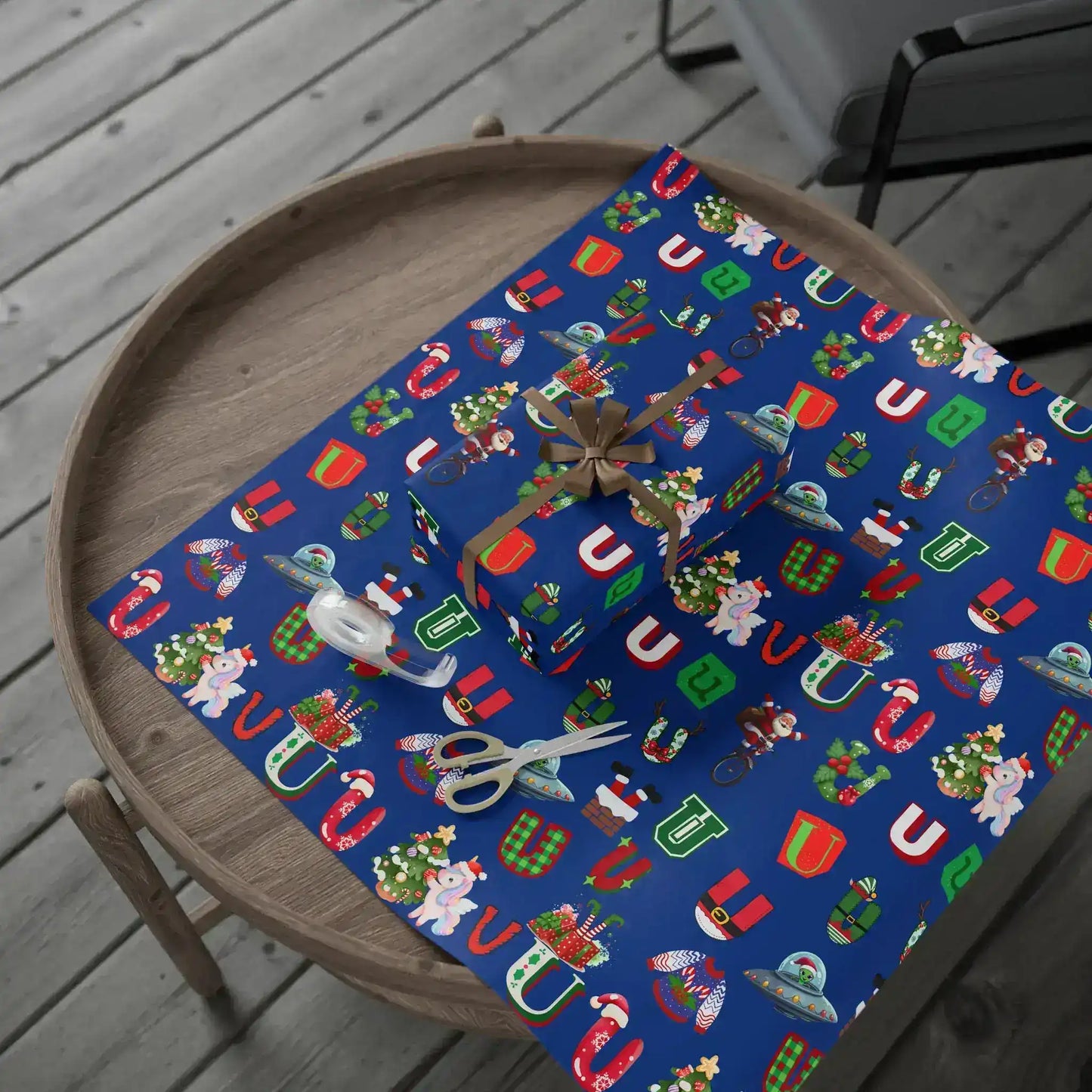 "U" Christmas Wrapping Paper – Alphabet Gift Swap Collection