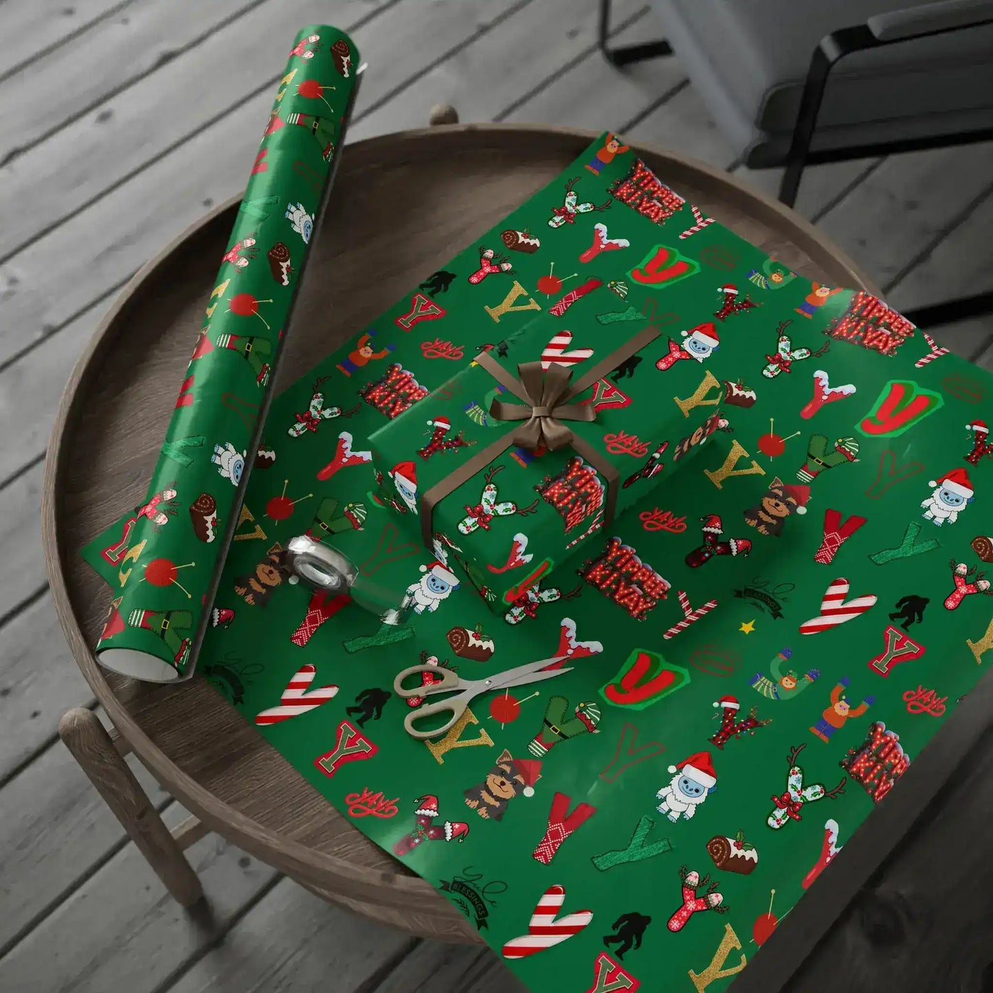 "Y" Yippee-Ki-Yay Christmas Wrapping Paper – Alphabet Gift Swap Collection