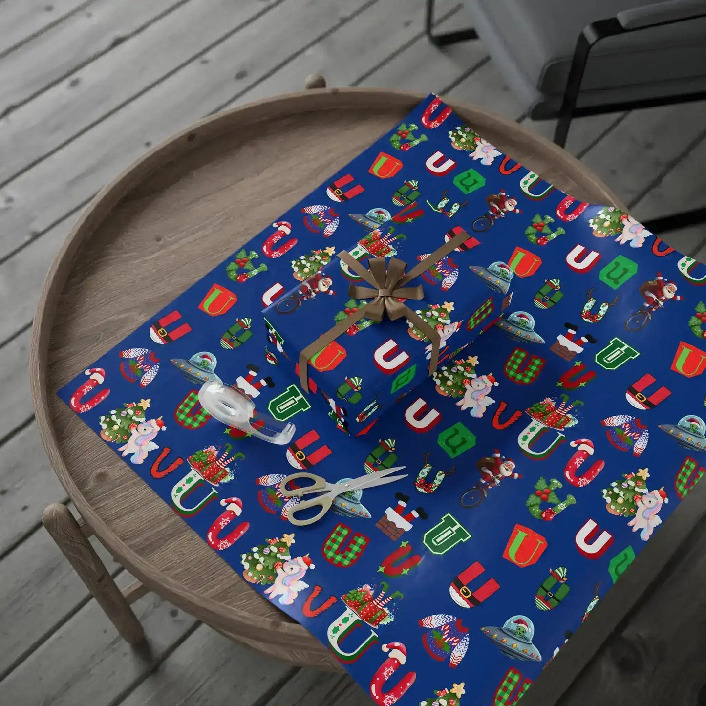 "U" Christmas Wrapping Paper – Alphabet Gift Swap Collection