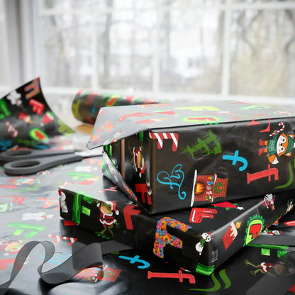 "F" Christmas Wrapping Paper – Alphabet Gift Swap Collection