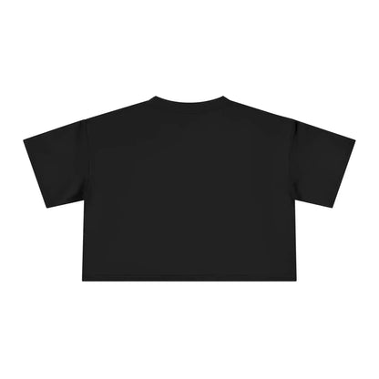 Plain black cropped graphic tee, back view, Cady Creations apparel