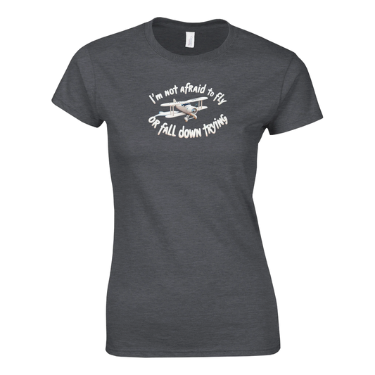 Skywriting - Women's Graphic TeeThis women's sized graphic tee features the inspiring phrase "I'm Not Afraid to Fly or Fall Down Trying," drawn from the heartfelt lyrics of Andrew McMahon in the WiPrint MaterialSkywriting - Women's Graphic TeeCady Creations