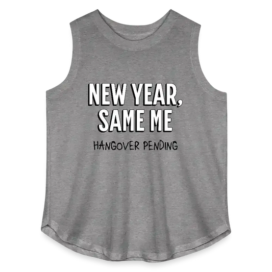 New Year, Same Me Hangover Pending Women's Curvy Relaxed Tank Top - granite heather 