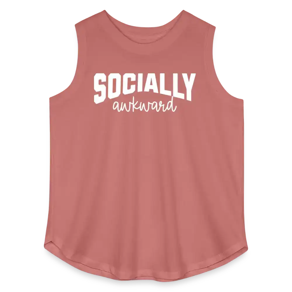 Socially Awkward - Curvy Tank Top - mauve