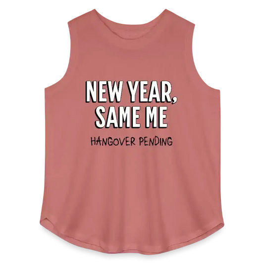 New Year, Same Me Hangover Pending Women's Curvy Relaxed Tank Top - mauve