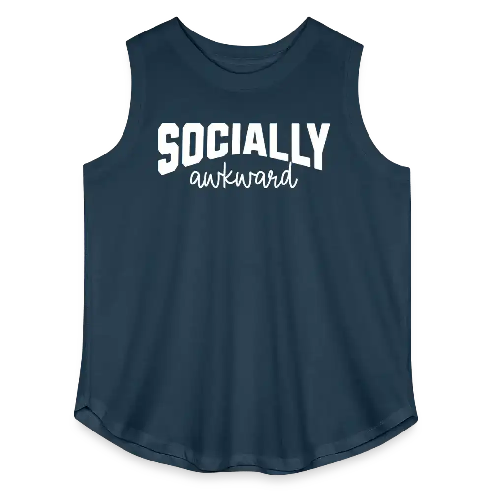 Socially Awkward - Curvy Tank Top - denim