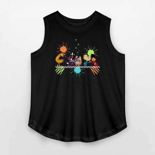 90s Nostalgia Cartoon - Women’s Curvy Tank - black
