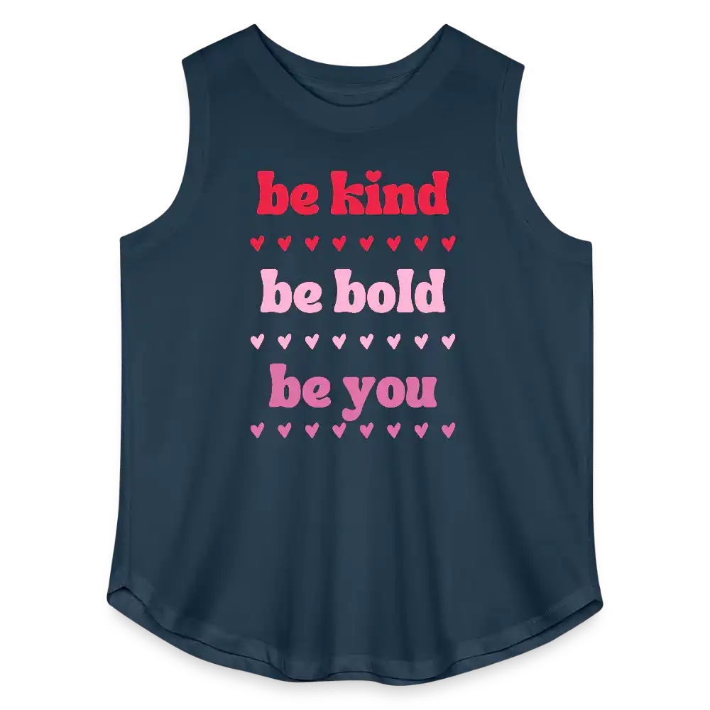 Be Kind Be Bold Be You Women's Curvy Relaxed Tank Top - denim