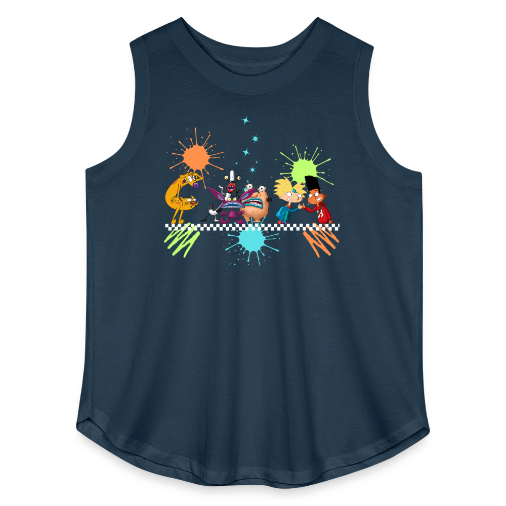 90s Nostalgia Cartoon - Women’s Curvy Tank - denim