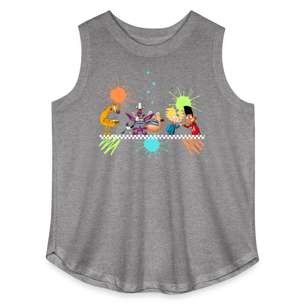 90s Nostalgia Cartoon - Women’s Curvy Tank - granite heather 