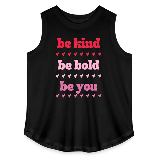Be Kind Be Bold Be You Women's Curvy Relaxed Tank Top - black