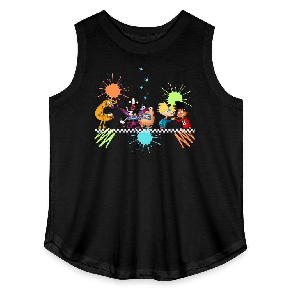 90s Nostalgia Cartoon - Women’s Curvy Tank - black