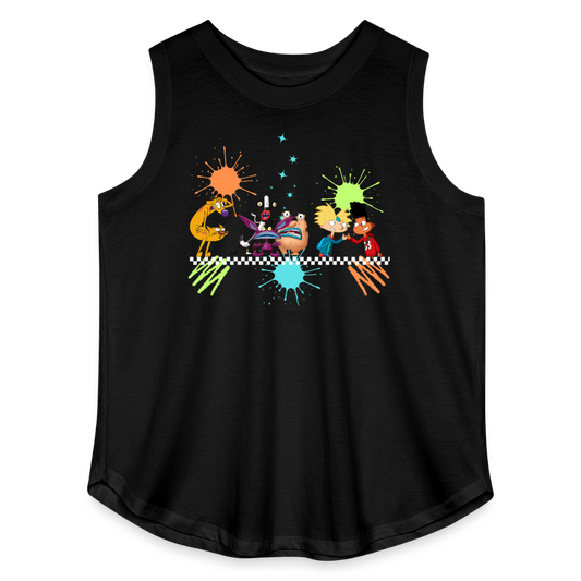 90s Nostalgia Cartoon - Women’s Curvy Tank - black