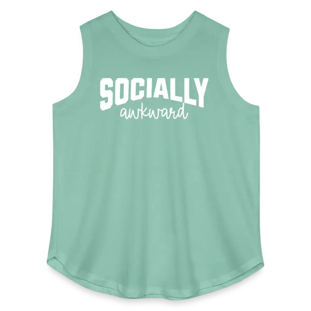 Socially Awkward - Curvy Tank Top - saltwater