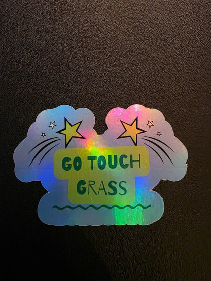 Go Touch Grass Vinyl Sticker | Funny Internet Core Aesthetic