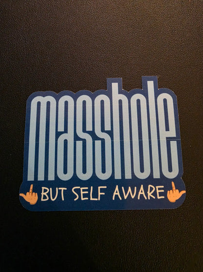 Masshole But Self Aware Vinyl Sticker | Funny Massachusetts Humor