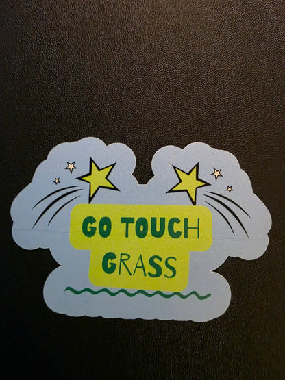 Go Touch Grass Vinyl Sticker | Funny Internet Core Aesthetic