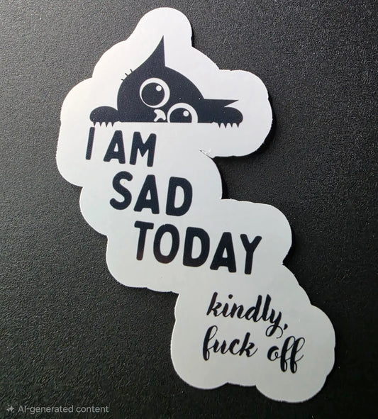I Am Sad Today Kindly Fu*k Off Premium Vinyl Sticker